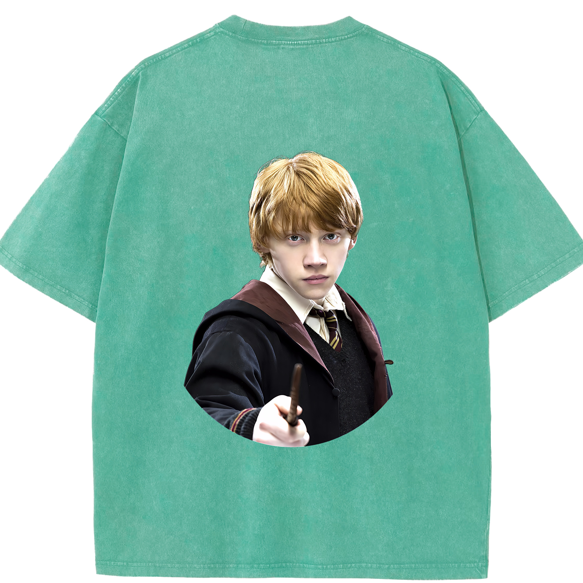 （画像用） Harry Potter ハリー・ポッターシリーズ 綿100% ヴィンテージ風 半袖Tシャツ（背面プリント）